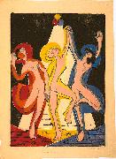 Ernst Ludwig Kirchner Colourful dance oil painting reproduction